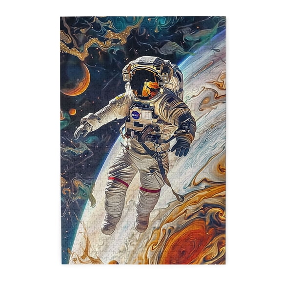 1000 PCS 1000 Piece Vibrant Wooden Jigsaw Puzzle Astronauts and Planets,Creative Activity Hobbies for Adults,Charm Astronauts and Planets Wood Puzzle 1000 Piece,Challenging Brain Exercise,Fun Puzzles