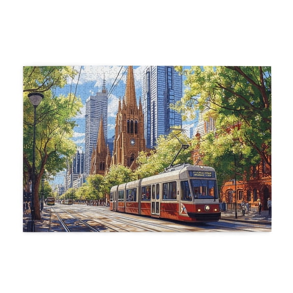 1000 PCS 1000 Piece Vibrant Wooden Jigsaw Puzzle City Scenery,Creative Activity Hobbies For Adults,Challenging Brain Exercise,Exquisite City Scenery High Difficulty Puzzle 1000 Piece,Fun Wood Puzzles