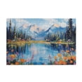 thumbnail image 1 of 1000 PCS 1000 Piece Watercolor Jigsaw Puzzles Spring Forests Lakes,Every Piece Is Unique,Relieve Stress And Enjoy The Fun Of Solving Puzzles,Charm Wooden Puzzle For Adults, 1 of 6