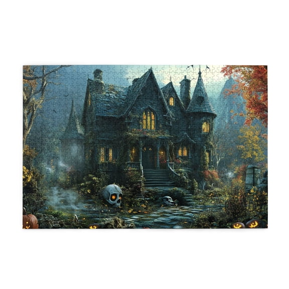 1000 PCS 1000 Piece Wooden Puzzle Moon Night Skull Villa,Creative Activity Hobbies For Adults,Impossible Hard Difficult Challenging Puzzles For Adults,Gifts For Puzzle Lovers,Stress Relieving Puzzle