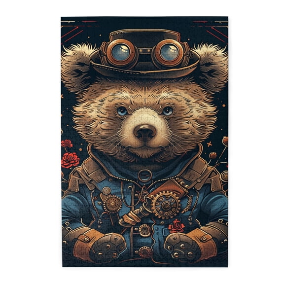 1000 PCS 1000 Piece Wooden Puzzle Punk Bear,Creative Activity Hobbies For Adults,Challenging Brain Exercise,Fun Punk Bear Puzzle As A Unique Choice For Game Night,Enjoy The Puzzle Solving Process