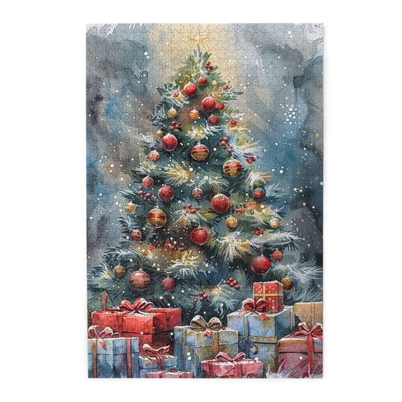 1000 PCS 1000 Piece Wooden Puzzles Christmas Tree Gift,Challenging Brain Exercise,Stunningly Vibrant Colors,Classic Christmas Tree Gift Festival Decor,for Puzzle Lovers Gifts,Stress relieving puzzle