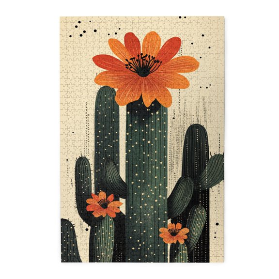1000 PCS 1000 Piece Wooden Puzzles Modern Art Cactus Flower,Challenging Brain Exercise,Vibrant Design,Enjoy the puzzle solving process,Funny Cactus Stress relieving puzzle 1000 Piece,Stunning Artwork
