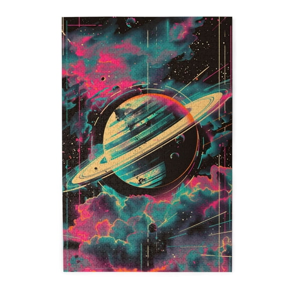 1000 PCS 1000 Piece Wooden Puzzles Universe Planet,Vibrant and Stunning Design,Exquisite Universe Planet Stress relieving Fun puzzle 1000 Piece,Great for Relaxation and Display for Puzzle Enthusiasts