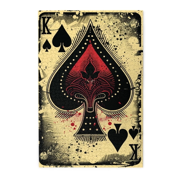 1000 PCS Poker Signs K Puzzles For Adults 1000 Pieces,Funny Artwork For Adults,Classic Card Game Poker Exquisite Wooden Puzzle,Challenging Brain Exercise,Enjoy The Puzzle Solving Process,Fun Puzzle