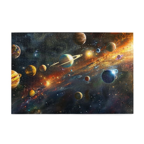 1000 PCS Puzzles For Adults 1000 Pieces Solar System Cosmic Planet,Unique & Beautiful Design,Classic Solar System Cosmic Planet Wooden Puzzle,Impossible Hard Difficult Challenging Puzzles For Adults