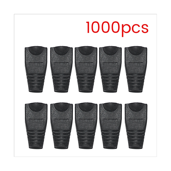 1000 PCS RJ45 Connector Plug Protective Sleeve Cover Cap for CAT5E/6 Cable USB Connectors Laptop Pc Case Black
