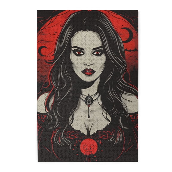 1000 PCS Red Sexy Vampire 1000 piece puzzle for adults,Vibrant and Stunning Design,Great for Relaxation and Display for Puzzle Enthusiasts,Classic Sexy Vampire Wooden Puzzles,Stress relieving puzzle