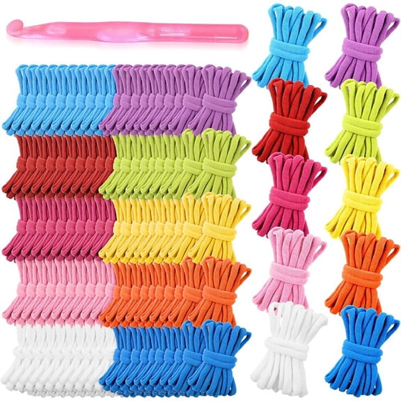 1000 PCS Refill Loops for 7-Inch Weaving with Crochet Hook, 10 Color Loops for Potholder Making, Nylon Craft Bands