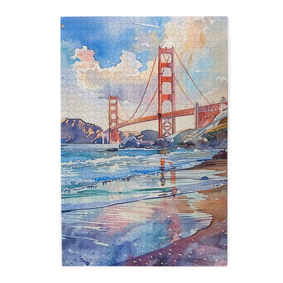 1000 PCS Reflection Of Jinmen Bridge Jigsaw Puzzles 1000 Pieces,Unique And Beautiful Design,Enjoy The Puzzle Solving Process,Beautiful Oil Painting Scenery Wooden Puzzle As Home Decor,Relax Yourself