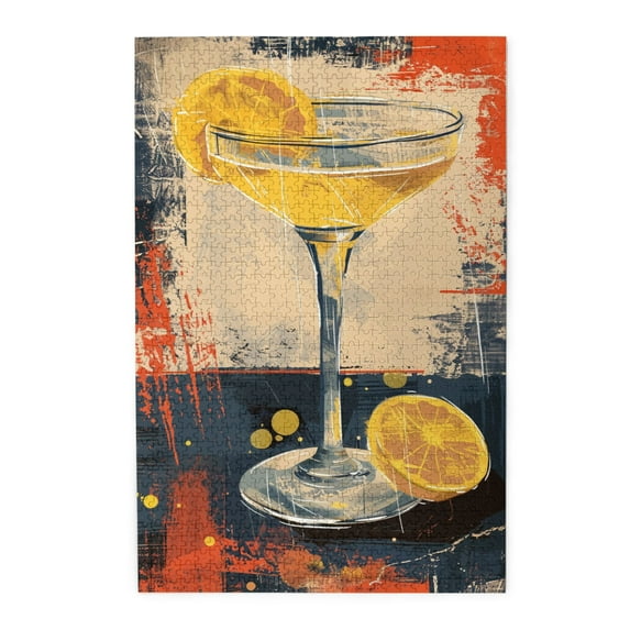 1000 PCS Retro Cocktail 1000 Piece Puzzle For Adults,Funny Artwork For Adults,Stress Relieving Pleasure,Classic Cocktail Wooden Jigsaw Puzzles For Home Wall Decor,Enjoy The Puzzle Solving Process