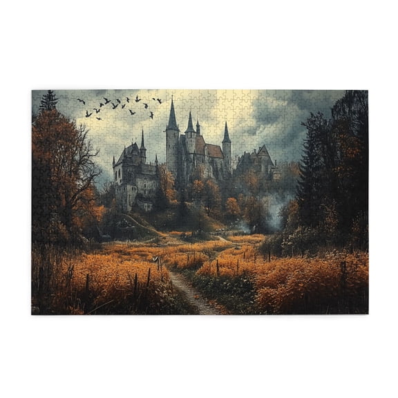 1000 PCS Retro Rural Castle Puzzles For Adults 1000 Pieces,Unique Artwork For Adults,Exquisite Castle Vintage Style Wooden Puzzle,Puzzles Suitable For Entertaining With Family During Holidays