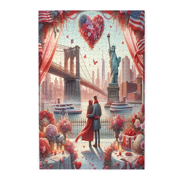 1000 PCS Romantic Lovers Iconic Scenery 1000 Piece Charm Jigsaw Puzzles,Unique And Beautiful Design,Stunningly Vibrant Colors,Gift For Lover,Wooden Puzzle,Funny Artwork For Adults