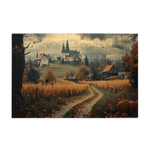 1000 PCS Rural Field Villa Puzzles For Adults 1000 Pieces,Brain Challenge,Creative Activity Hobbies For Adults,Classic Landscape Wooden Puzzle,Impossible Hard Difficult Challenging Puzzles For Adults
