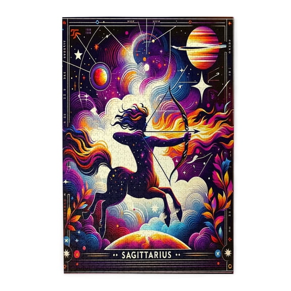 1000 PCS Sagittarius Zodiac Signs jigsaw puzzles 1000 pieces,Enjoy the puzzle solving process,Ideal for Relaxation and Family Fun,Enchanting Constellations Wooden Puzzle,Wonderful imagination