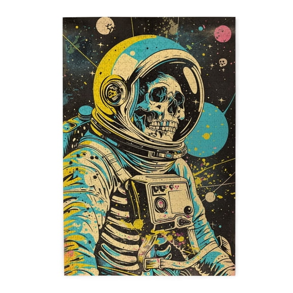 1000 PCS Skeleton astronaut Wooden Puzzles 1000 Piece,Challenging Brain Exercise,Funny Skeleton astronaut Stress relieving puzzle 1000 Piece,Impossible Hard Difficult Challenging Puzzles for Adults