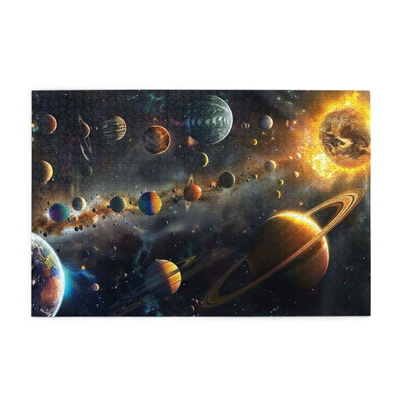 1000 PCS Solar System Cosmic Planet Puzzles For Adults 1000 Pieces,Challenging Brain Exercise,Modern Style Cosmic Planet Funny Wooden Puzzle,Great For Relaxation And Display For Puzzle Enthusiasts
