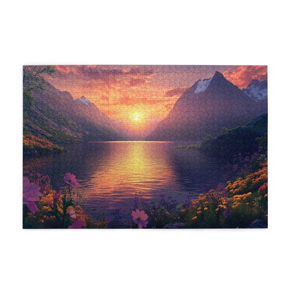 1000 PCS Sunset Valley Scenery Photography -1000 Piece Scenery Jigsaw Puzzles,Take You Into A Beautiful Valley As If You Were There,Enjoy The Puzzle Solving Process,Fun Wooden Puzzle Game