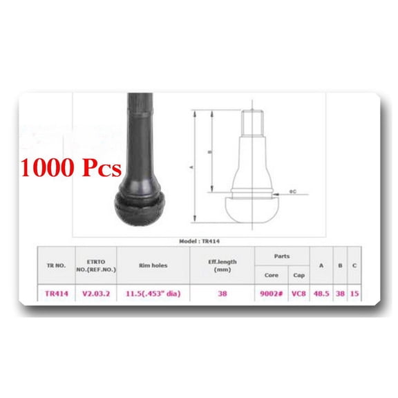 1000 PCS TR 414 Wheel Tire Valve Stems 0.453 Rubber Length 1 1/2
