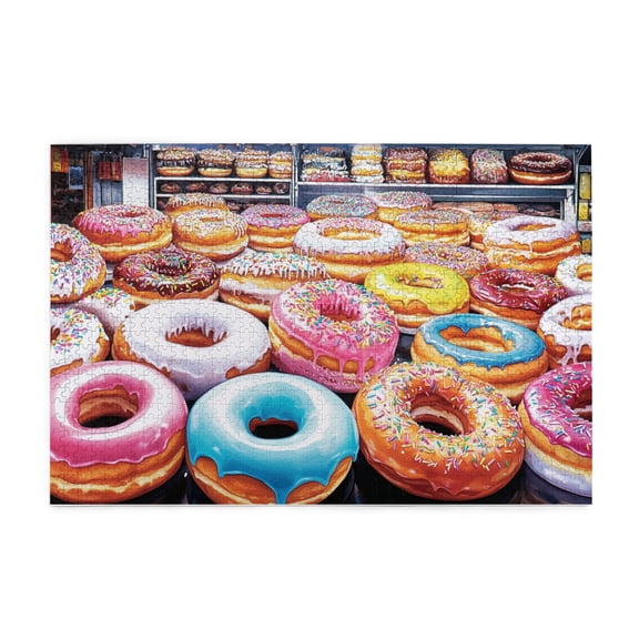 1000 PCS Tempting Donuts Puzzles For Adults 1000 Pieces,Creative Activity Hobbies For Adults,High Difficulty Puzzle Challenge,Stunningly Vibrant Colors,Classic Donuts Puzzle,Gift For Donuts Lovers