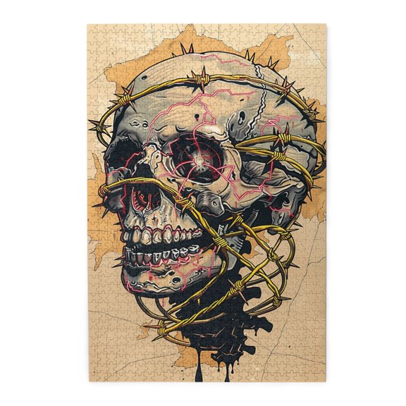 1000 PCS Thorn Skull Wood Puzzles For Adults 1000 Pieces,Wonderful Imagination,Unique Artwork For Adults,Impossible Hard Difficult Challenging Puzzles For Adults,Creative Activity Hobbies For Adults