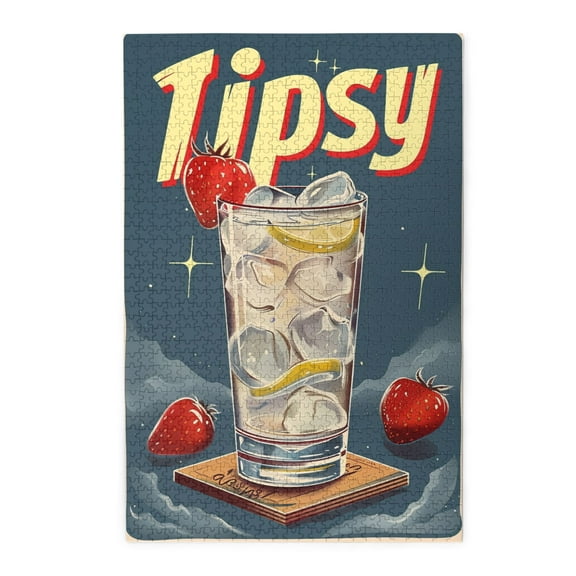 1000 PCS Tipsy Cocktail Puzzles For Adults 1000 Pieces,Creative Activity Hobbies For Adults,Characterize A Cocktail With Unique And Exquisite Illustrations,Funny Wooden Puzzles,Relax Yourself