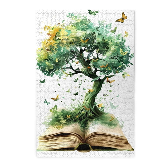 1000 PCS The Tree In The Book 1000 Piece Jigsaw Puzzle For Adults,Challenging Brain Exercise,Enjoy The Puzzle Solving Process,Family Entertainment,Leisure And Stress Relief,Wooden Puzzle