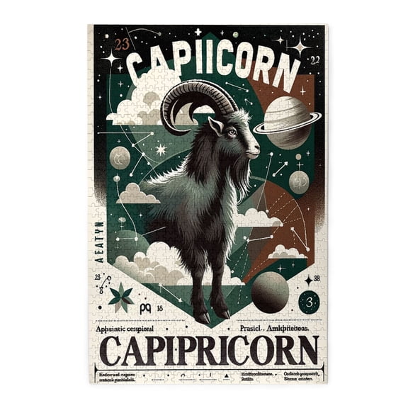 1000 PCS Twelve Constellations Capricorn 1000 Piece Charm jigsaw puzzles,Relieve stress and enjoy the fun of solving puzzles,Unique and Beautiful Design,Adult Wooden Puzzle,Vibrant Design