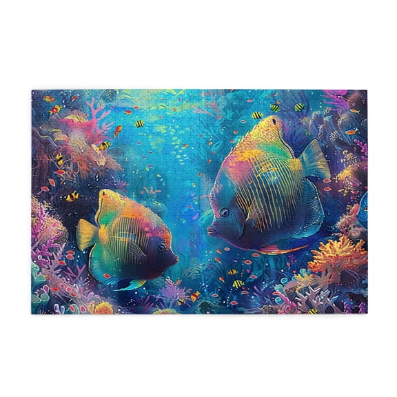 1000 PCS Underwater World Ornamental Fish 1000 piece Wooden puzzle for adults,Exquisite Ornamental Fish Art Puzzles,Challenging Brain Exercise,Great for Relaxation and Display for Puzzle Enthusiasts