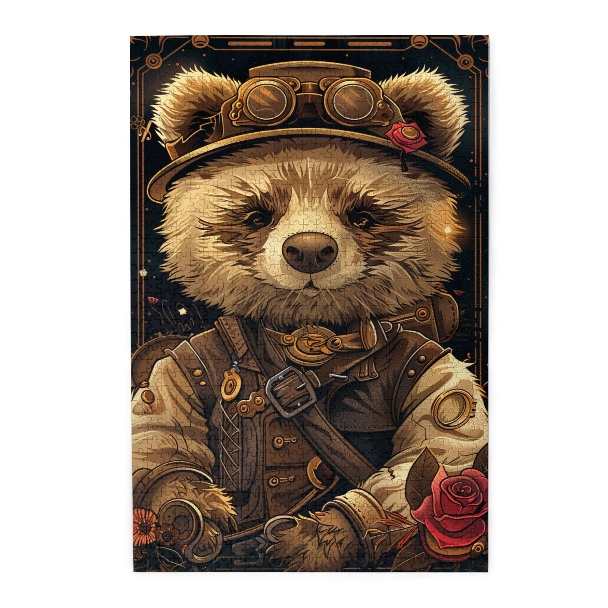 1000 Piece Fantasy Bear Jigsaw Puzzle For Adults - Magic Forest Aurora Night Sky Challenging Wildlife Puzzle