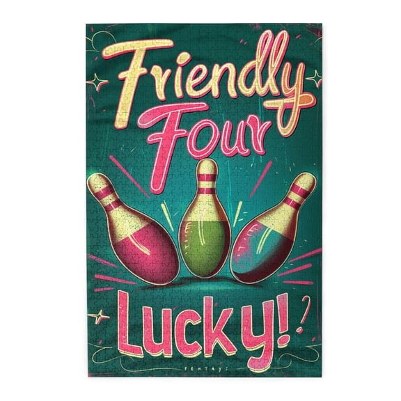 1000 PCS Vintage Bowling Pins 1000 Piece Wooden Puzzle For Adults,Brain Challenge,Unique And Beautiful Design,Classic Bowling Wooden Puzzle As Home Decoration,Creative Activity Hobbies For Adults