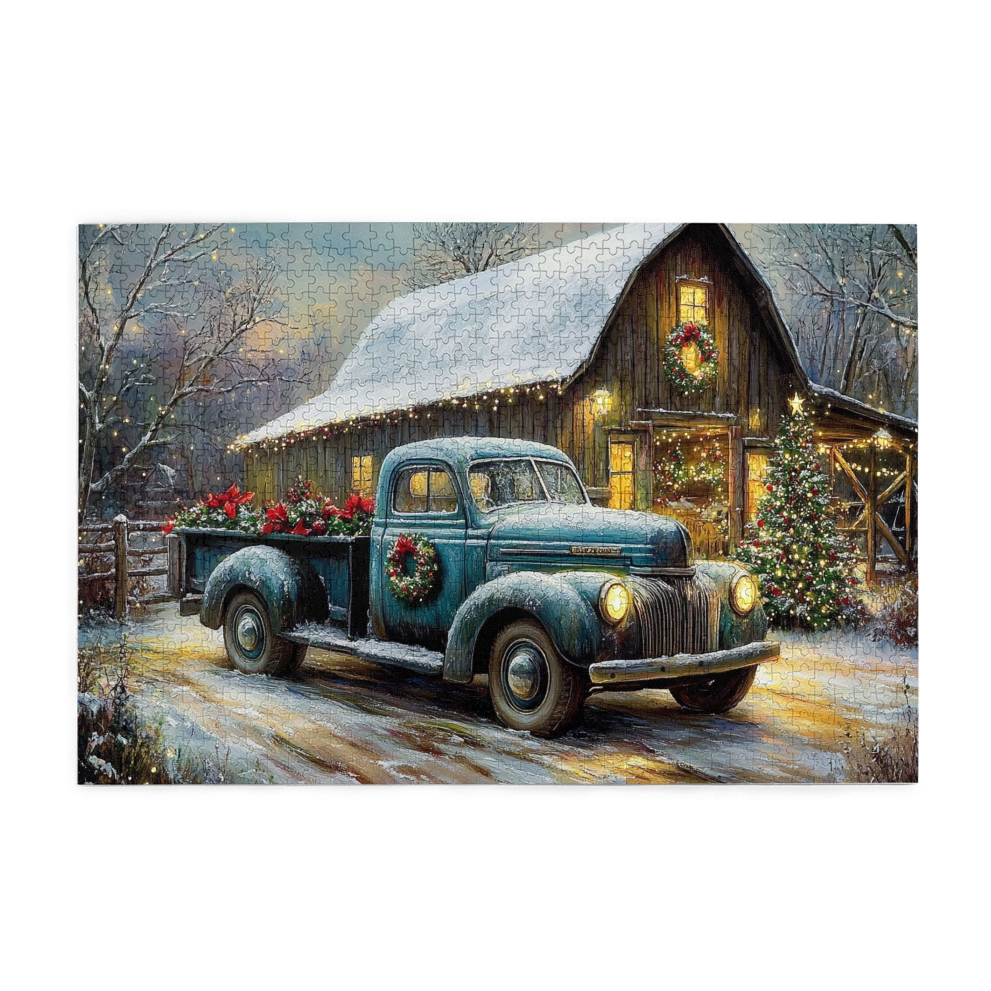 1000 PCS Vintage Christmas Truck 1000 Piece Family Fun Jigsaw Puzzles