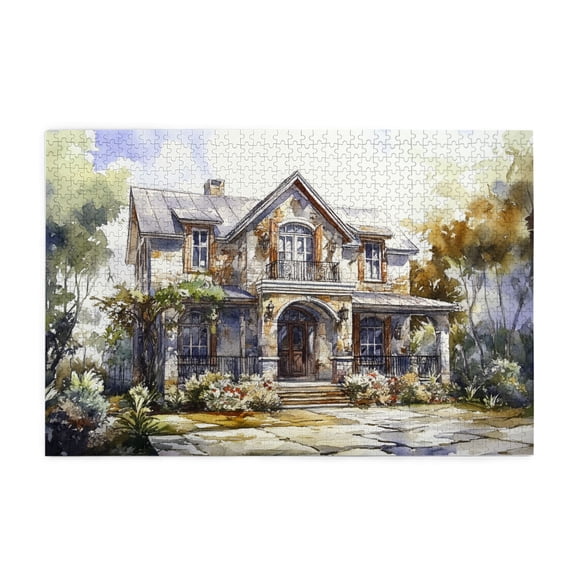 1000 PCS Vintage Memories - Old Villas 1000 Piece Funny Jigsaw Puzzles,Featuring Vintage And Classic Illustrations,Depict A Vintage Villa,Classic Adults Wooden Puzzle,Gift For Puzzle Lovers
