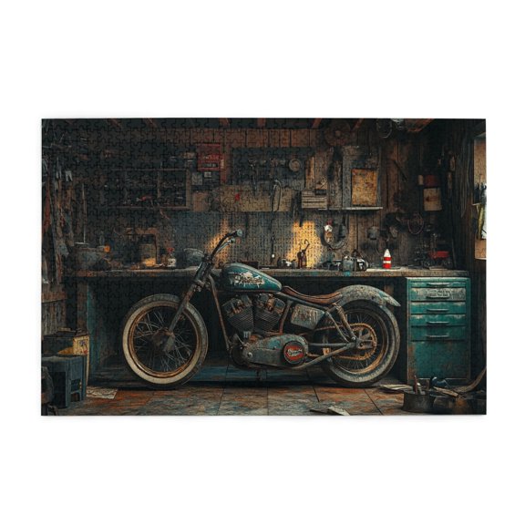 1000 PCS Vintage Style motorcycle puzzles for adults 1000 pieces,Stress relieving pleasure,Challenging mental puzzles,Appreciate the charm of machinery,Unique Artwork for Adults,for motorcycle Lovers