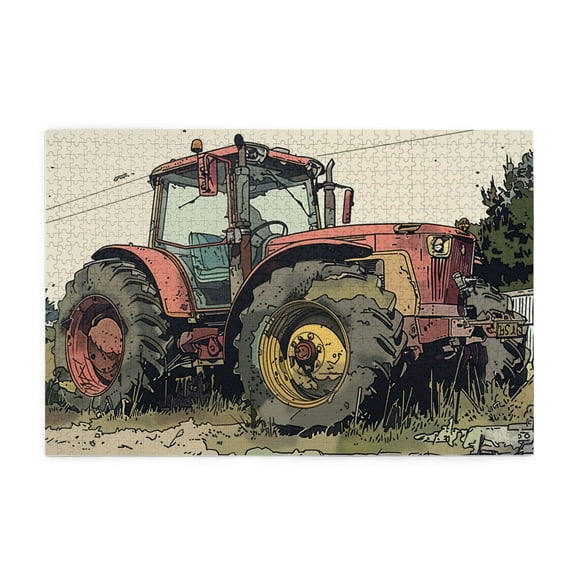 1000 PCS Vintage Tractor Jigsaw Puzzles 1000 Pieces,Unique Artwork For Adults,Funny Tractor Modern Art Wooden Puzzle,1000 Piece Jigsaw Puzzle For Adults Challenging Puzzle Perfect For Game Nights