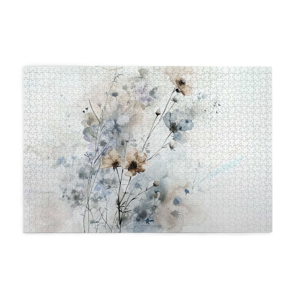 1000 PCS Watercolor Flowers Plants Puzzles For Adults 1000 Pieces,Classic Watercolor Flower Wooden Puzzle,Stunning Artwork Of Adults,Gift For Flower Enthusiast,Challenging Brain Exercise Funny Puzzle