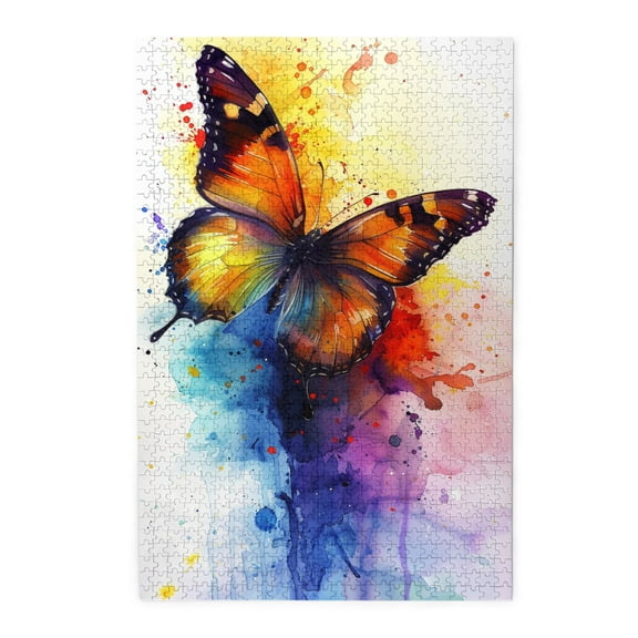 1000 PCS Watercolor Flying Butterfly puzzles for adults 1000 pieces,Unique Artwork for Adults,Wonderful imagination,Fun Insect Watercolor Charm Puzzle,Classic Wooden jigsaw puzzles 1000 Piece
