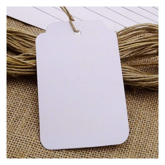 1000 PCS Wedding Favor Hang Tag Rectangular Shape Kraft Paper Gift Tags with Free Natural Jute Twine
