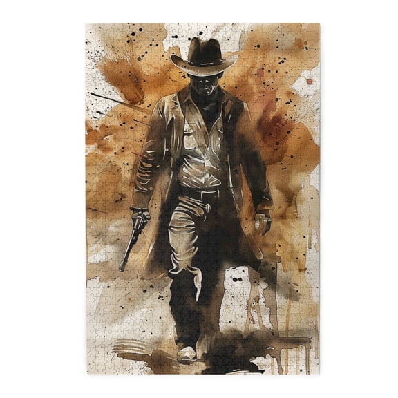 1000 PCS Windcoat Cowboy - 1000 Piece Fun Jigsaw Puzzle,Creative Activity Hobbies For Adults,Stress Relieving Pleasure,Characterized By Retro And Charming Illustrations,Depicting A Trench Coat Cowboy