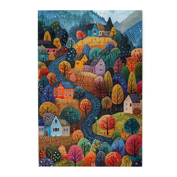 1000 PCS Wonderful Fairy Tale Town - 1000 Piece Funny Jigsaw Puzzles,Wonderful Imagination,Relax And Enjoy The Fun Of Solving Puzzles,Classic Wooden Puzzle,Funny Artwork For Adults