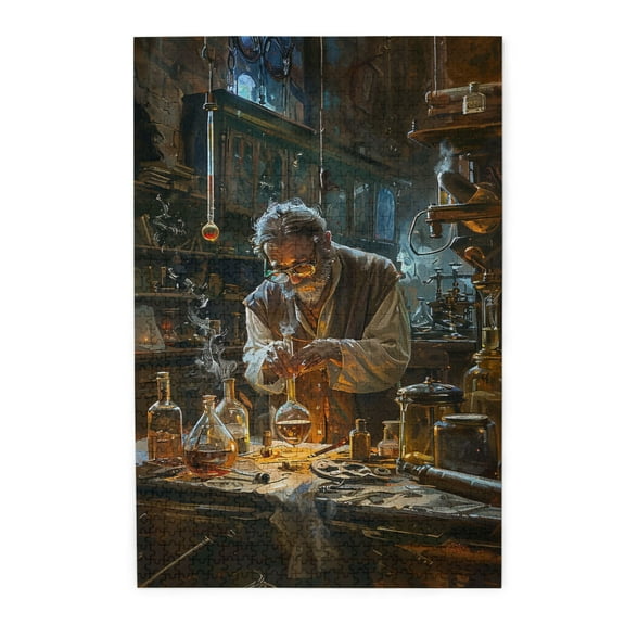 1000 PCS In chemical experiments Wooden jigsaw puzzles 1000 pieces,Unique Artwork for Adults,Vintage Style chemical experiments Stress relieving puzzle 1000 Piece,Creative Activity Hobbies for Adults