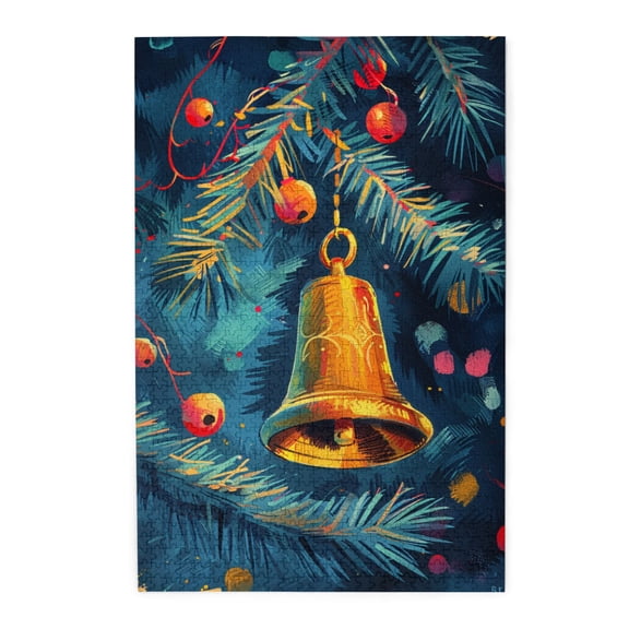 1000 PCS christmas Jingle Bell Wooden Puzzles 1000 Piece,Unique Artwork for Adults,Holiday Gifts,Classic christmas Jingle Bell Stress relieving puzzle1000 Piece,Creative Activity Hobbies for Adults
