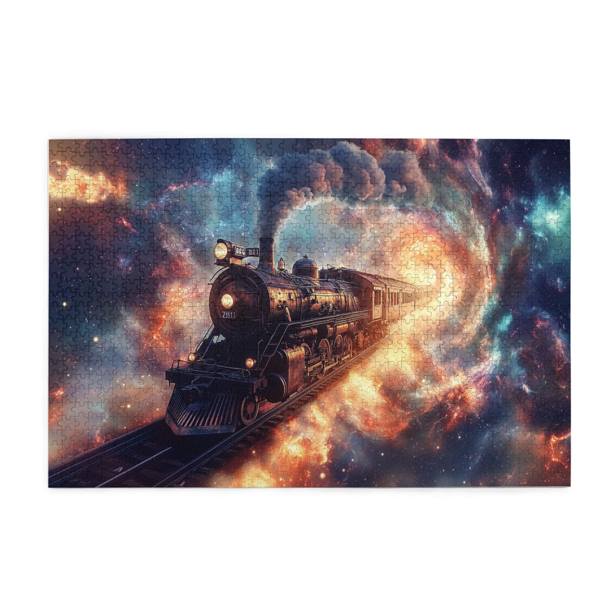 1000 PCS 1000 piece puzzle for adults Starry Sky Journey of Steam Train