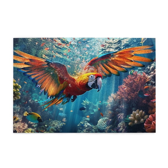 1000 PCS puzzles for adults 1000 pieces Parrots on the seabed,Challenging Brain Exercise,Puzzle game,1000 Piece Jigsaw Puzzle for Adults Challenging Puzzle Perfect for Game Nights,for Parrots Lovers