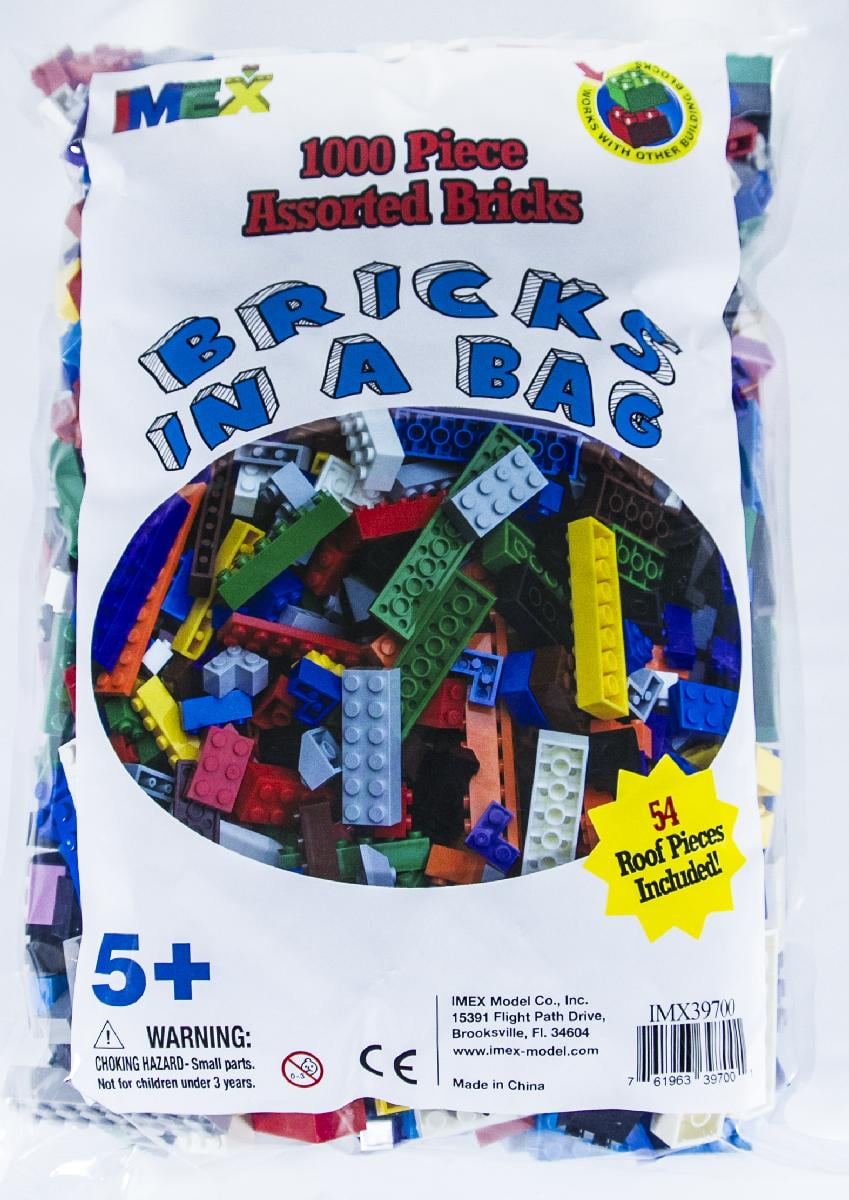IMEX 1000 Piece Assorted Building Bricks, High Quality ABS Plastic ...