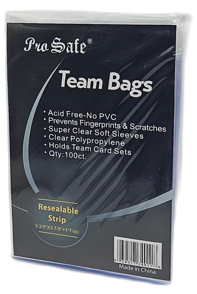 1000 PRO SAFE TEAM SET BAGS 10 Packs Resealable NEW card sleeve protector 34011