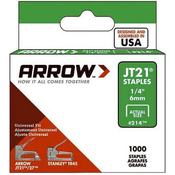 Arrow Fastener 214 1000 Pack Of JT-21 1/4" - Quantity of 10