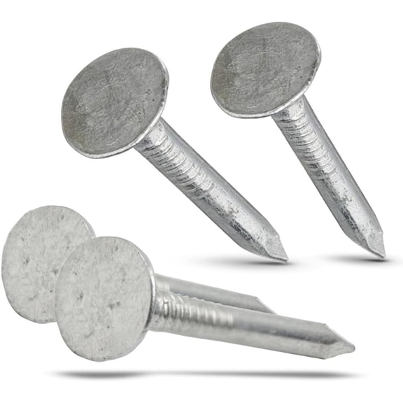 (1000 Pack) 1 Inch - Galvanized Roofing Nails Professional Grade - Used to fasten roofing felt, asphalt singles & insulation board