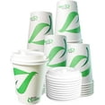 thumbnail image 1 of [1000 Pack] 12 oz Compostable Paper Cups with White Dome Lids - Biodegradable Disposable White Paper Coffee Cups PLA Lined - Eco-friendly Hot and Cold Drinking Cups, 1 of 7