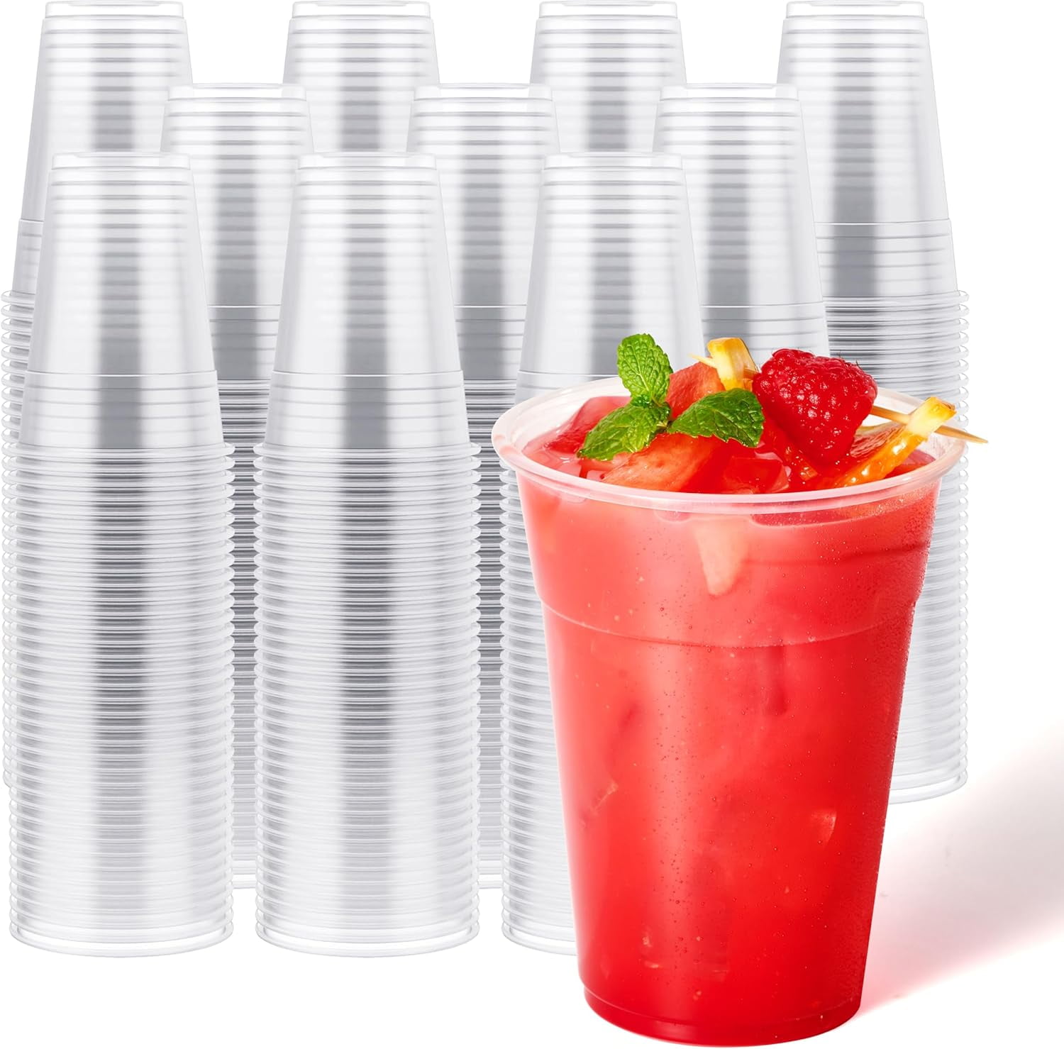 1000 Pack 16 oz Clear Plastic Cups,Disposable Cups Drinking Cups for ...